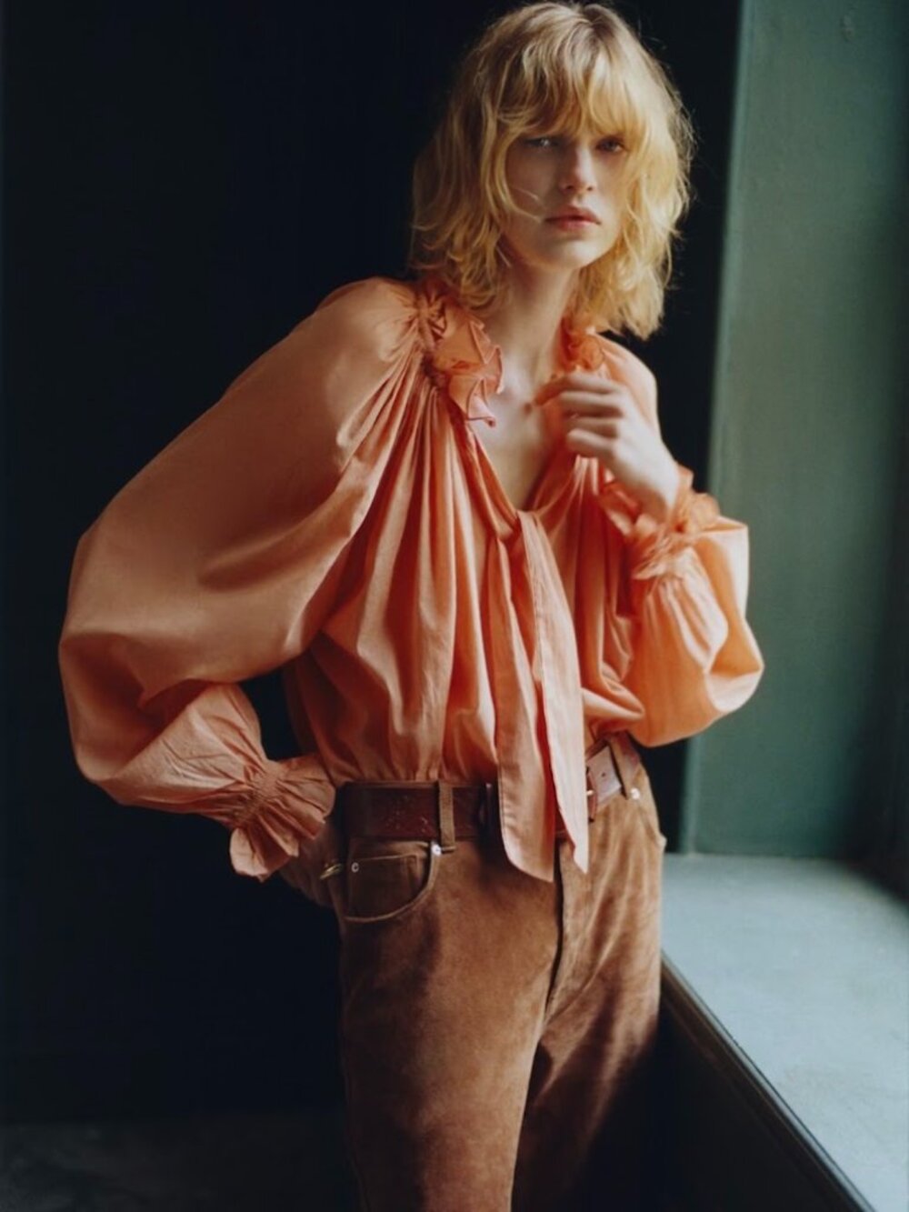 Sezane Batia Blouse in Peach (pink) Size 6 (FR 38) in New without tags condition